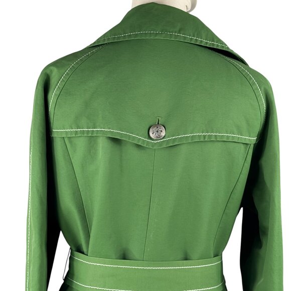 Ann Taylor Loft Green Double-Breasted Trench Coat Size Medium - Picture 5 of 12